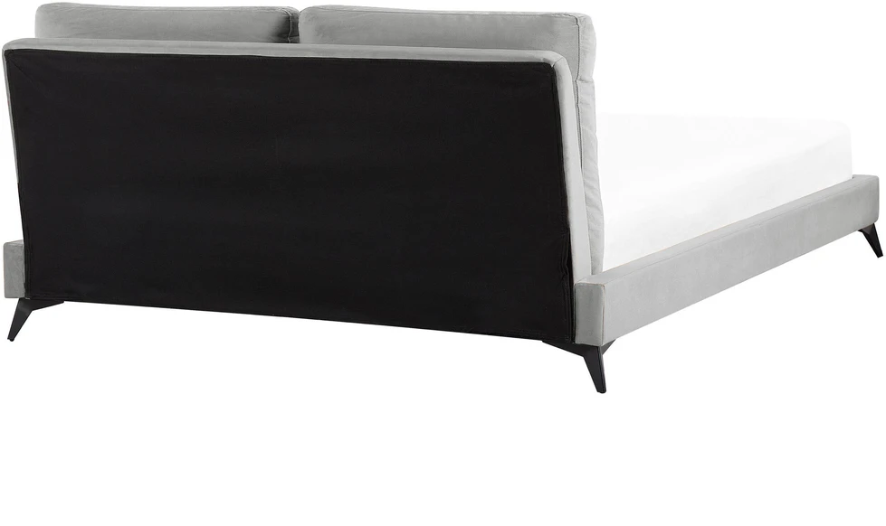 Beliani Velvetinė lova MELLE 160 x 200 cm Pilka