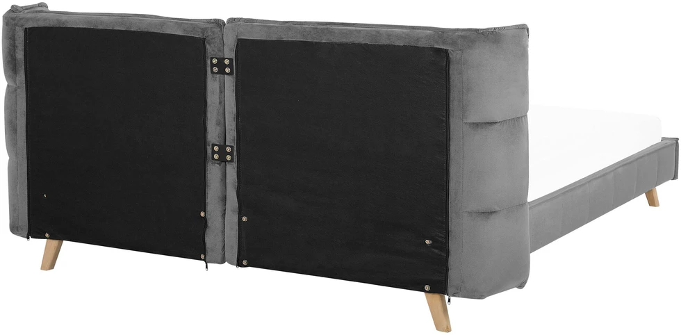 Beliani Velvetinė lova SENLIS 180 x 200 cm pilka