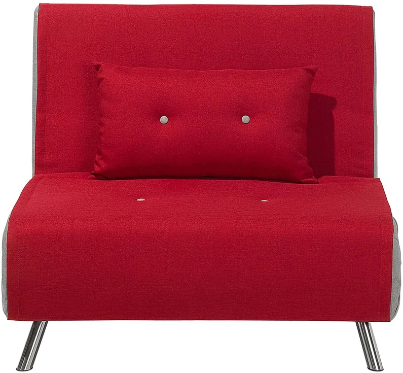 Beliani Viengulė išskleidžiama sofa FARRIS, raudona