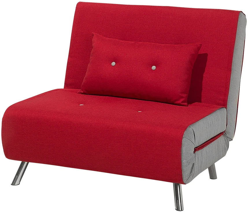 Beliani Viengulė išskleidžiama sofa FARRIS, raudona