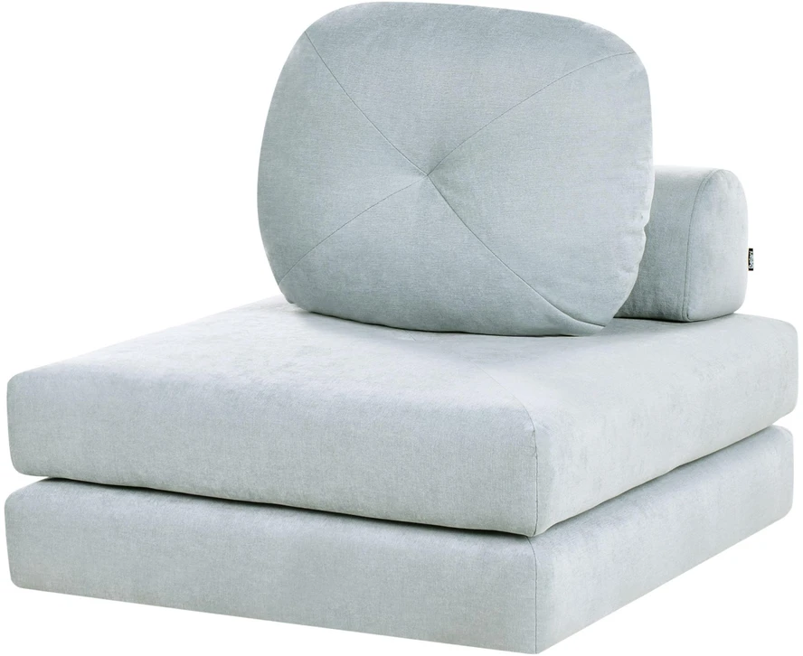 Beliani Viengulė išskleidžiama sofa OLDEN, šenilinė, mėlyna