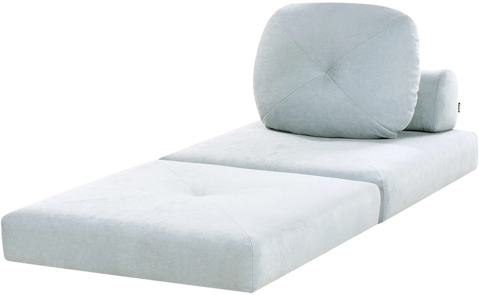 Beliani Viengulė išskleidžiama sofa OLDEN, šenilinė, mėlyna