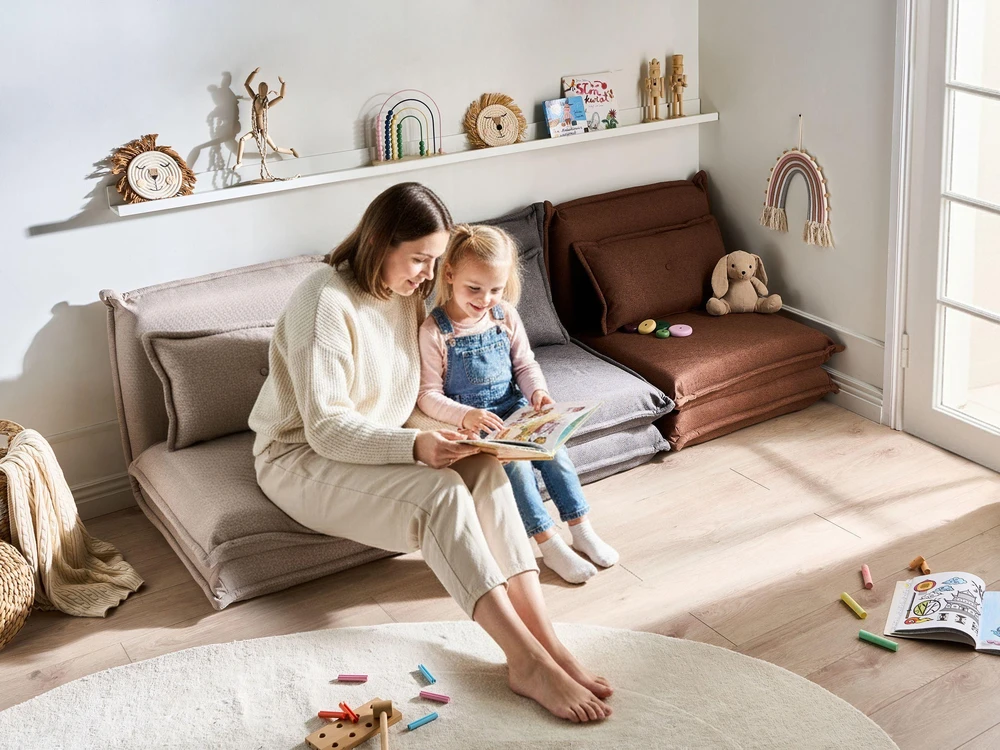 Beliani Vienvietė išskleidžiama sofa DELLEN tamsiai pilka