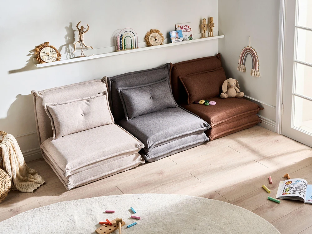 Beliani Vienvietė išskleidžiama sofa DELLEN tamsiai pilka