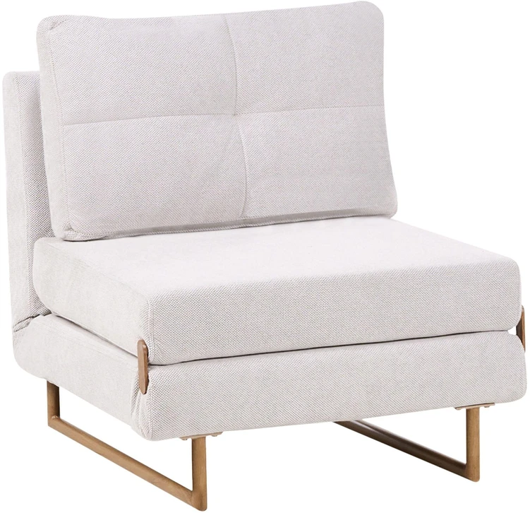 Beliani Vienvietė išskleidžiama sofa JERSLEV, kreminės spalvos