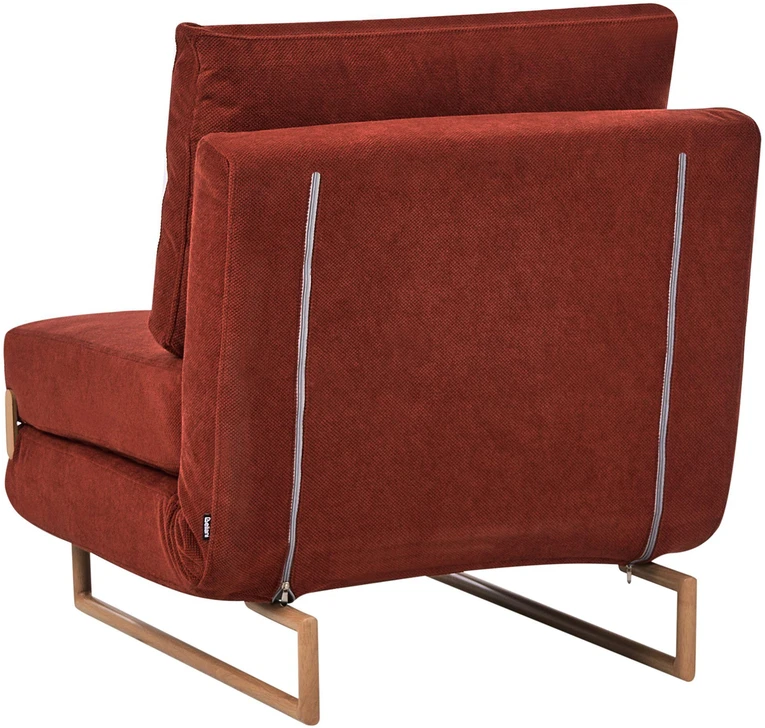 Beliani Vienvietė išskleidžiama sofa JERSLEV, raudona