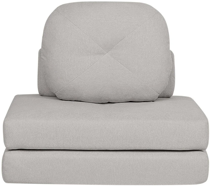 Beliani Vienvietė išskleidžiama sofa OLDEN šviesiai pilka