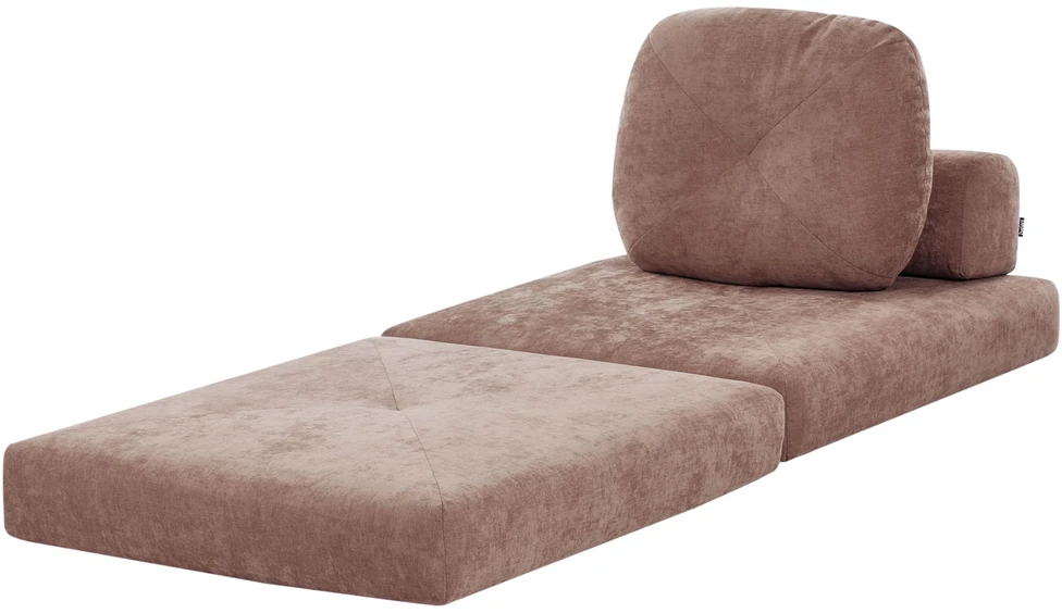 Beliani Vienvietė išskleidžiama sofa OLDEN, rudos spalvos šenilo audinys