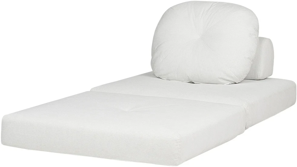 Beliani Vienvietė išskleidžiama sofa OLDEN, velvetas, kreminė balta
