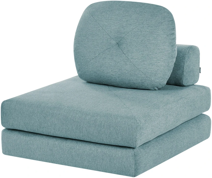 Beliani Vienvietė išskleidžiama sofa OLDEN, šviesiai mėlyna