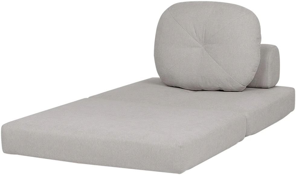 Beliani Vienvietė išskleidžiama sofa OLDEN šviesiai pilka