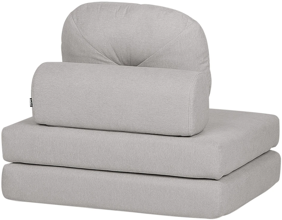Beliani Vienvietė išskleidžiama sofa OLDEN šviesiai pilka