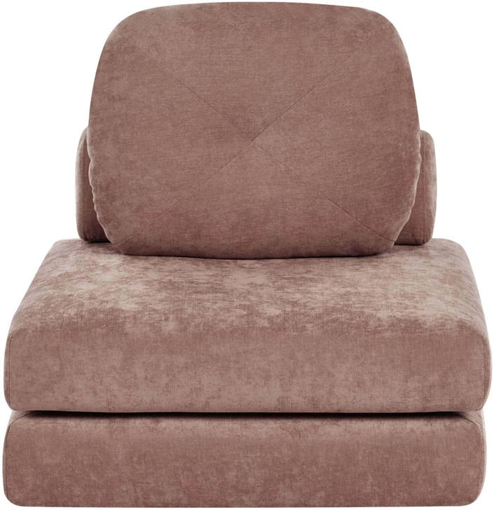 Beliani Vienvietė išskleidžiama sofa OLDEN, rudos spalvos šenilo audinys