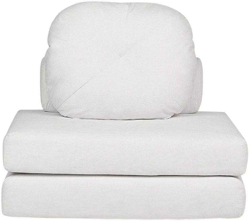 Beliani Vienvietė išskleidžiama sofa OLDEN, velvetas, kreminė balta