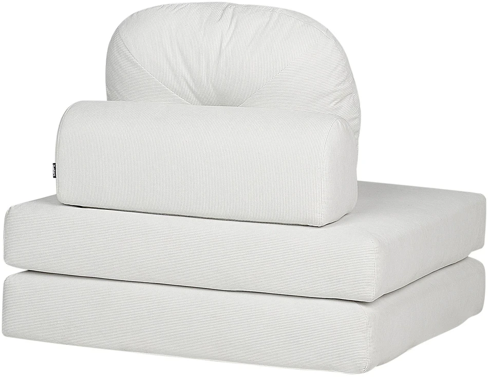 Beliani Vienvietė išskleidžiama sofa OLDEN, velvetas, kreminė balta