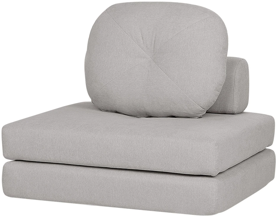 Beliani Vienvietė išskleidžiama sofa OLDEN šviesiai pilka
