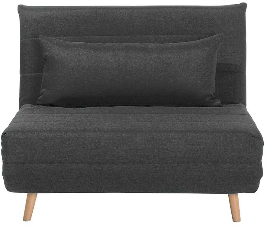 Beliani Vienvietė išskleidžiama sofa SETTEN tamsiai pilka