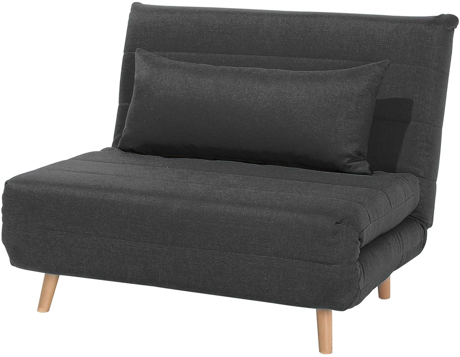 Beliani Vienvietė išskleidžiama sofa SETTEN tamsiai pilka