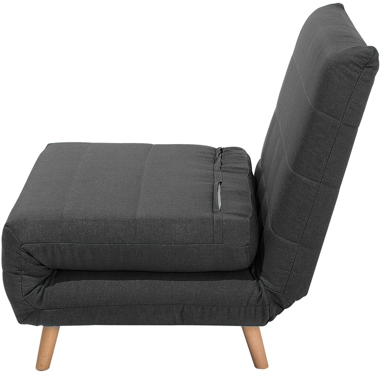Beliani Vienvietė išskleidžiama sofa SETTEN tamsiai pilka
