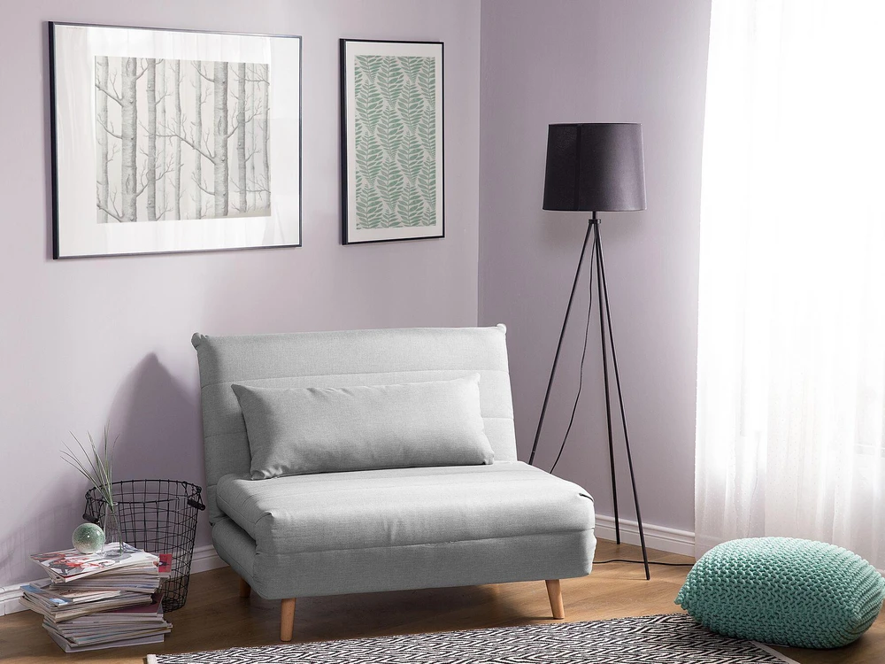 Beliani Vienvietė išskleidžiama sofa SETTEN, šviesiai pilka