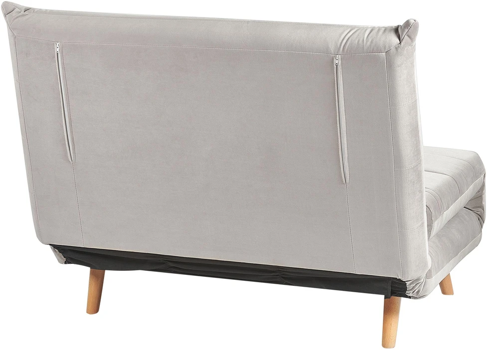 Beliani Vienvietė išskleidžiama sofa SETTEN, veliūras, šviesiai pilka