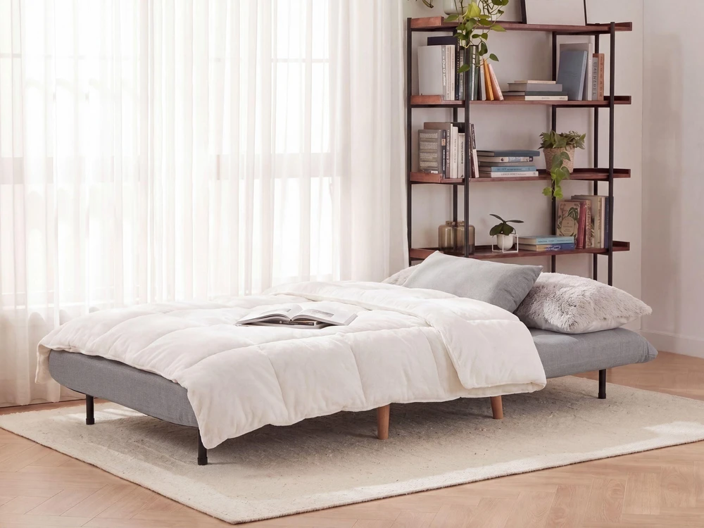 Beliani Vienvietė išskleidžiama sofa SETTEN, šviesiai pilka