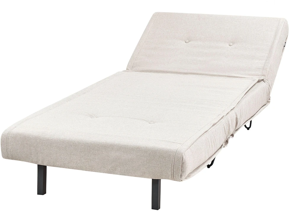 Beliani Vienvietė išskleidžiama sofa VESTFOLD, šviesiai smėlio spalvos