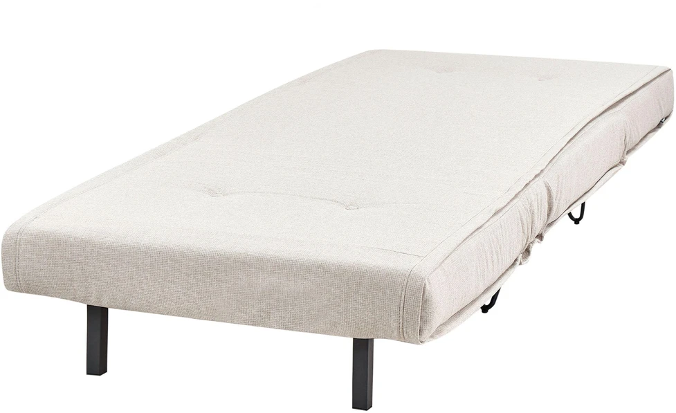 Beliani Vienvietė išskleidžiama sofa VESTFOLD, šviesiai smėlio spalvos