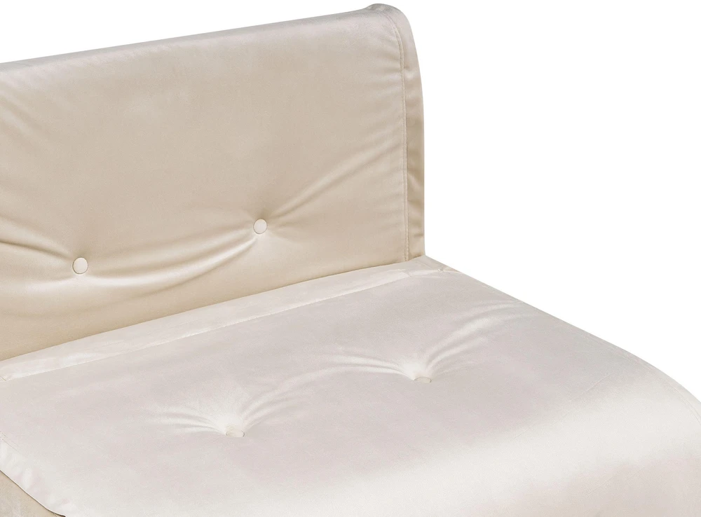 Beliani Vienvietė išskleidžiama sofa VESTFOLD, veliūrinė, smėlio spalvos