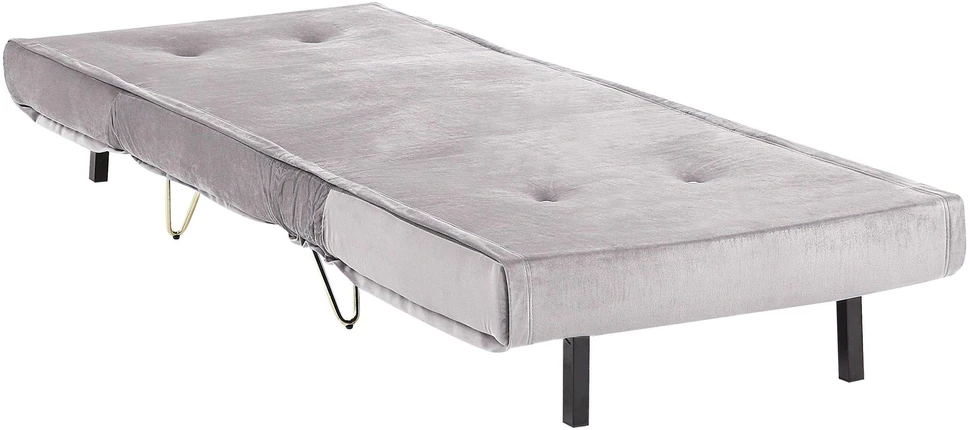 Beliani Vienvietė išskleidžiama sofa VESTFOLD, veliūrinė, pilka