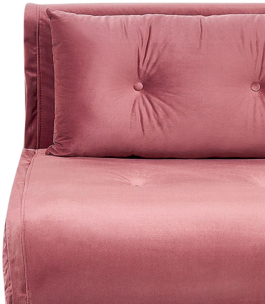 Beliani Vienvietė išskleidžiama sofa VESTFOLD, rožinė, veliūrinė