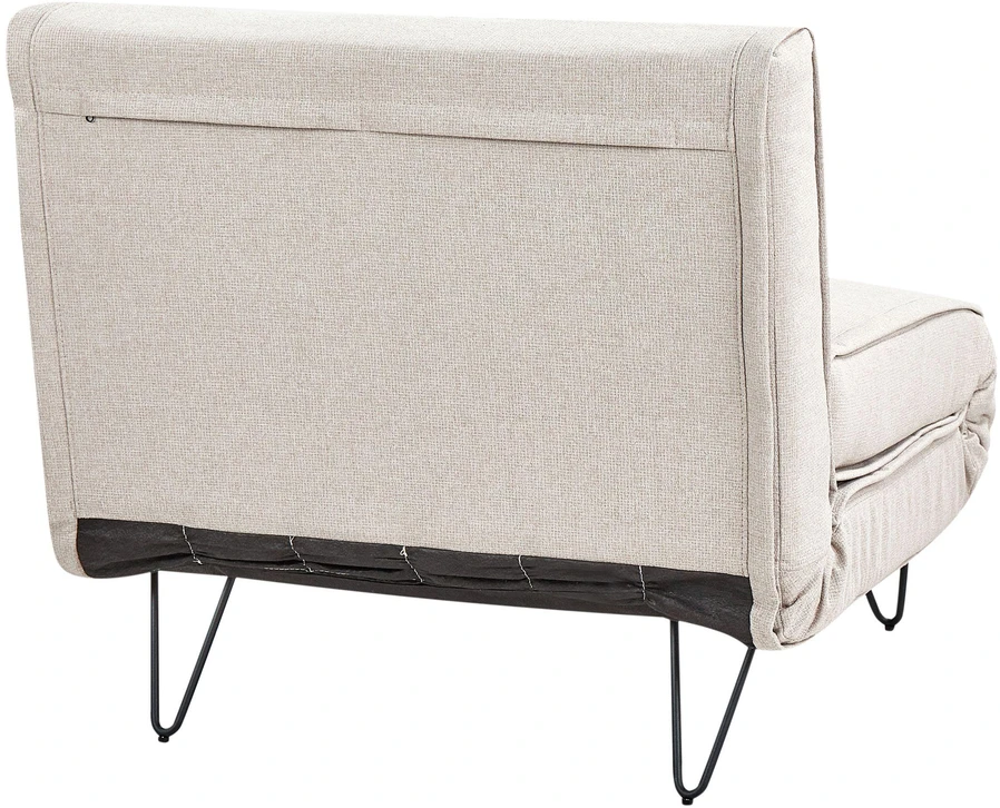 Beliani Vienvietė išskleidžiama sofa VESTFOLD, šviesiai smėlio spalvos