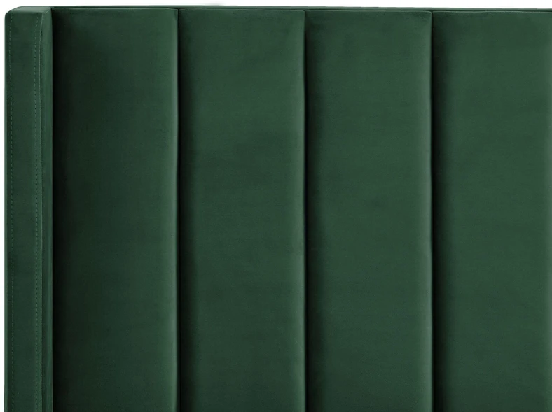 Beliani Viliurinė lova VILLETTE 180 x 200 cm tamsiai žalia