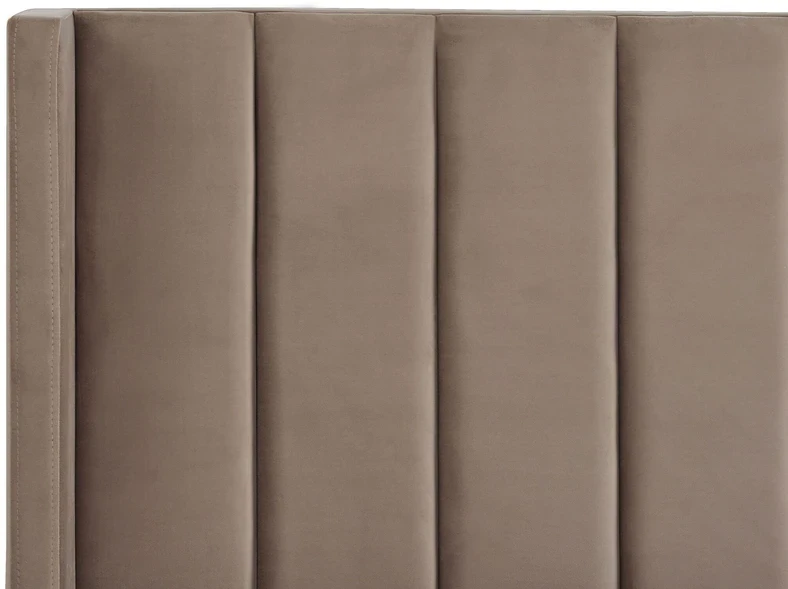 Beliani VILLETTE aksominė lova 160 x 200 cm smėlio spalvos