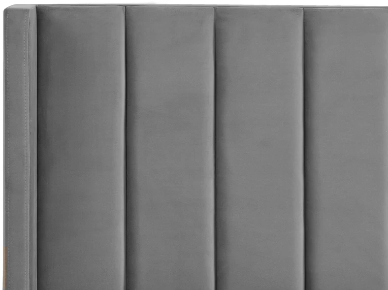 Beliani VILLETTE aksominė lova 160 x 200 cm pilka