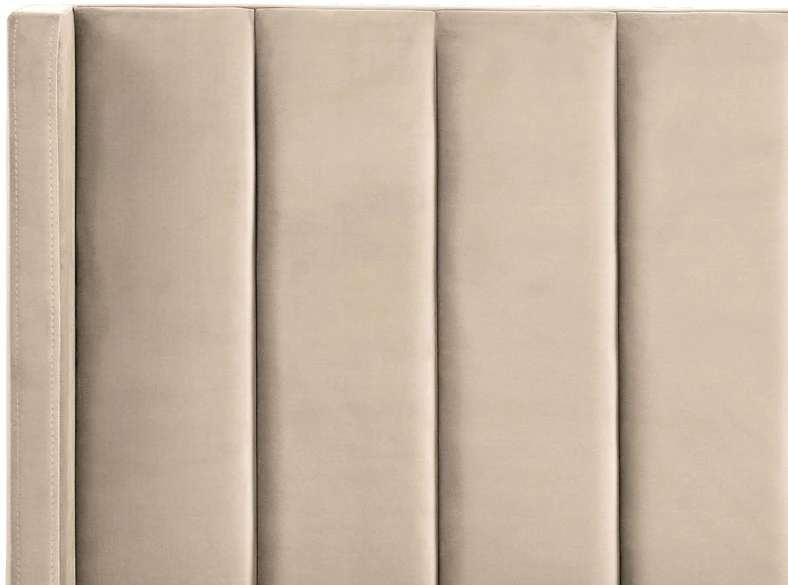 Beliani VILLETTE veliūrinė lova 180 x 200 cm smėlio spalvos