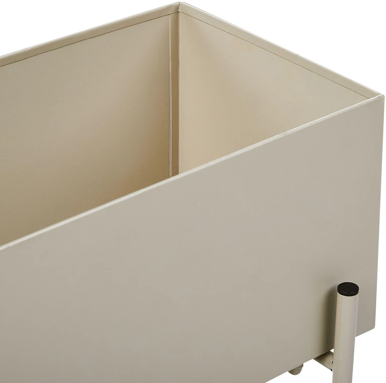Beliani VINCA 70 cm metalinis vazonas ant kojelių, smėlio spalvos