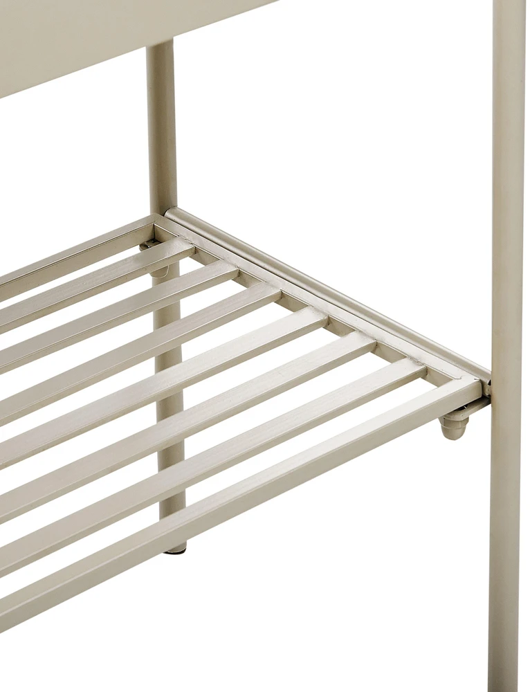 Beliani VINCA 70 cm metalinis vazonas ant kojelių, smėlio spalvos