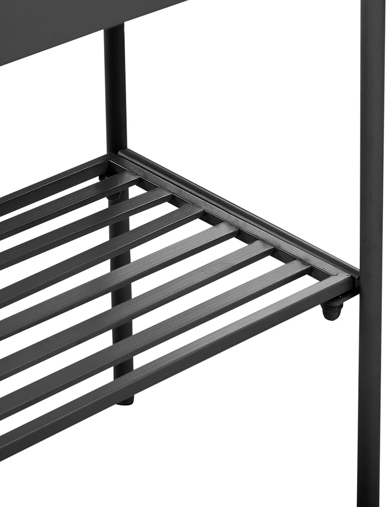Beliani VINCA vazonas su kojelėmis, 70 cm, metalinis, juodas