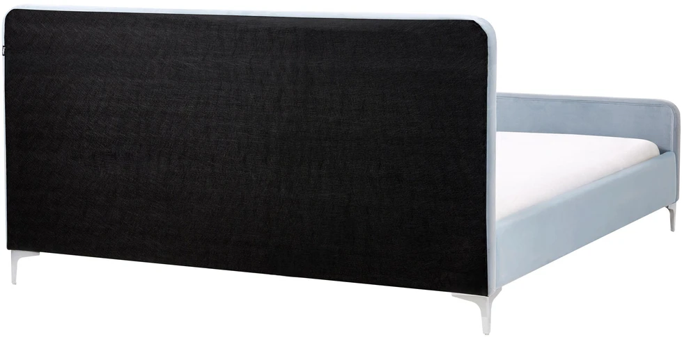 Beliani Visuvelūrinė lova LUNAN 180 x 200 cm, melsva