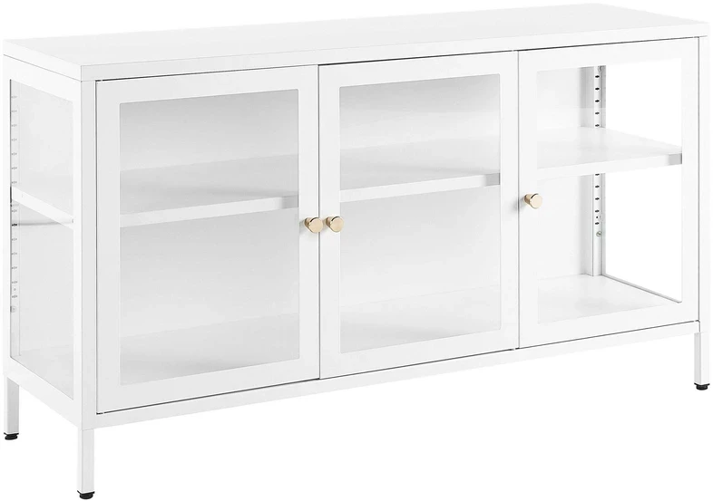 Beliani Vitrina NEWPORT, Metalinė, 115 cm, Balta