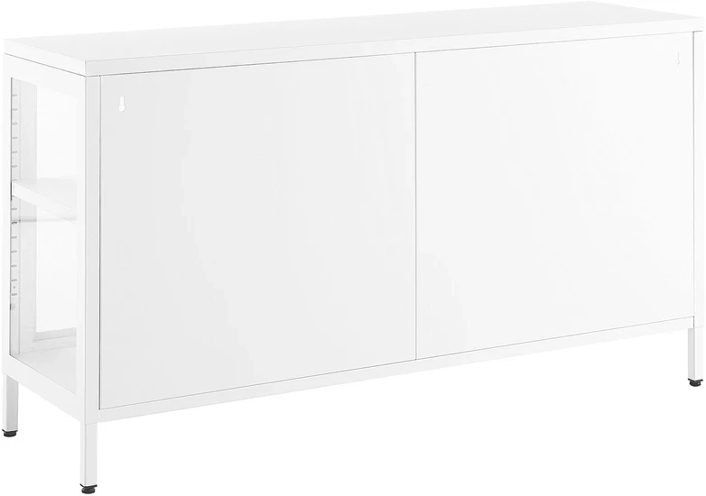 Beliani Vitrina NEWPORT, Metalinė, 115 cm, Balta