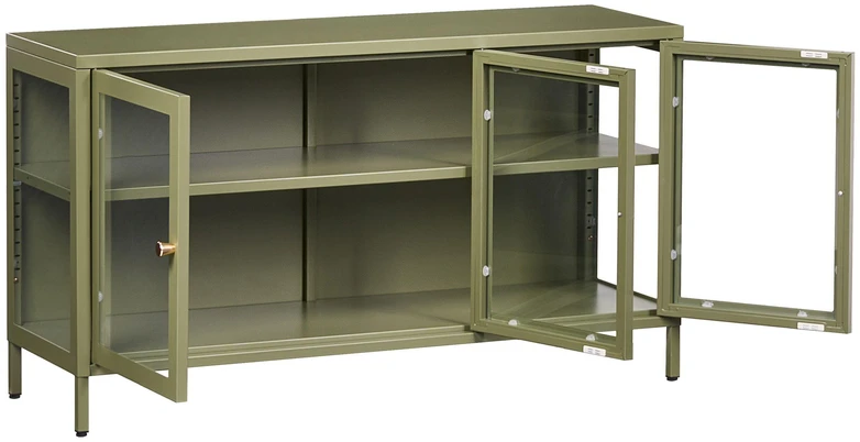 Beliani Vitrina NEWPORT metalinė 115 cm žalia