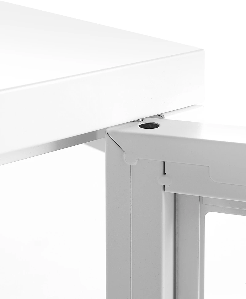 Beliani Vitrina NEWPORT, Metalinė, 115 cm, Balta
