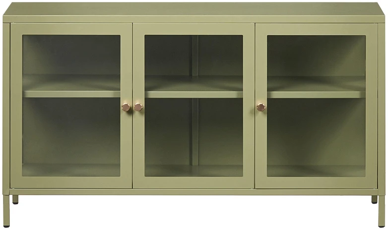 Beliani Vitrina NEWPORT metalinė 115 cm žalia