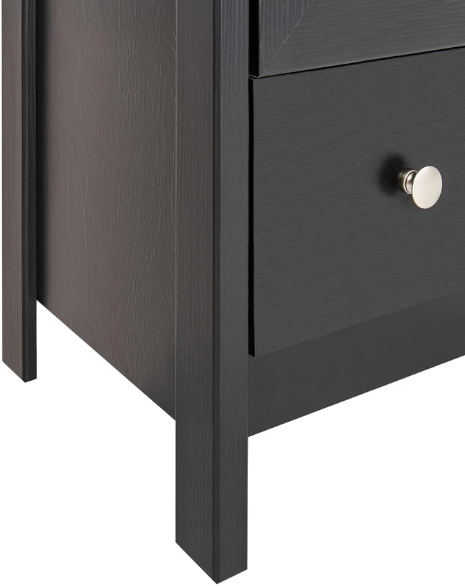 Beliani Vitrina su stikline dalimi NORNALUP 80 cm, juoda