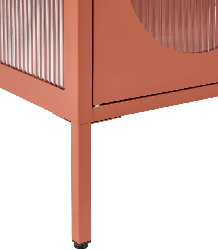 Beliani Vitrina su stikline spintele FOXTON Metal 80 cm, auksinė ruda
