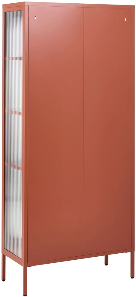 Beliani Vitrina su stikline spintele FOXTON Metal 80 cm, auksinė ruda