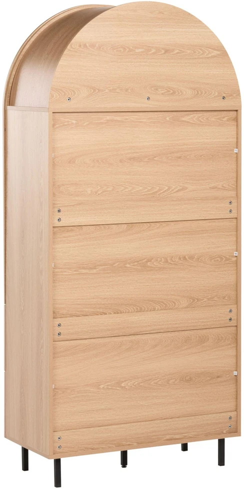 Beliani Vitrina su stikline spintele LACHINE 80 cm, šviesiai ruda