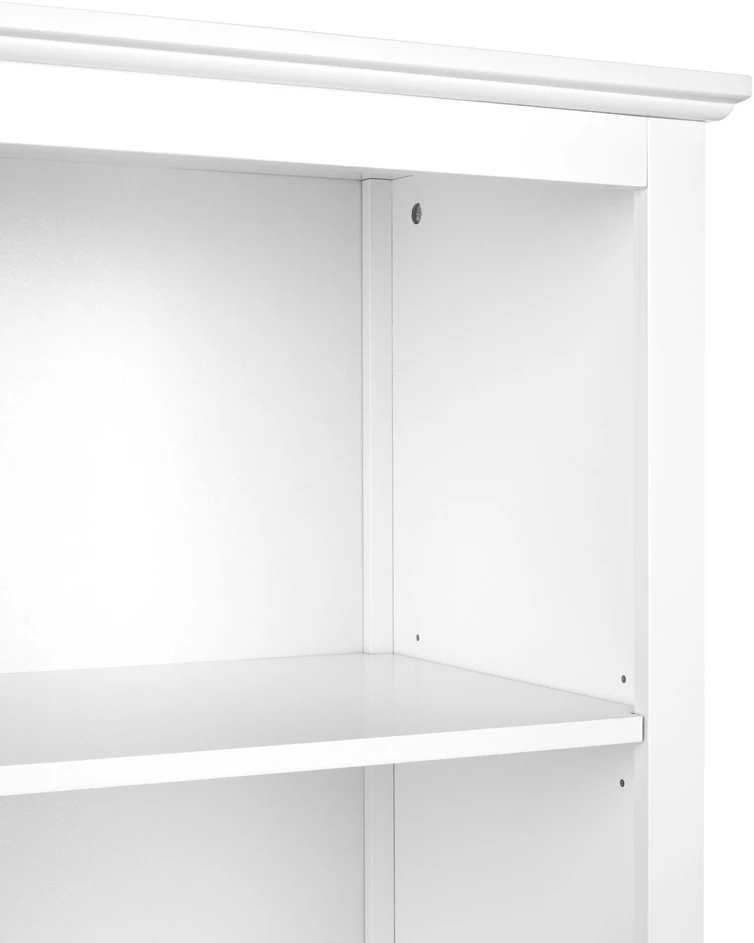 Beliani Vitrina su stikline spintele LUSBY 75 cm balta